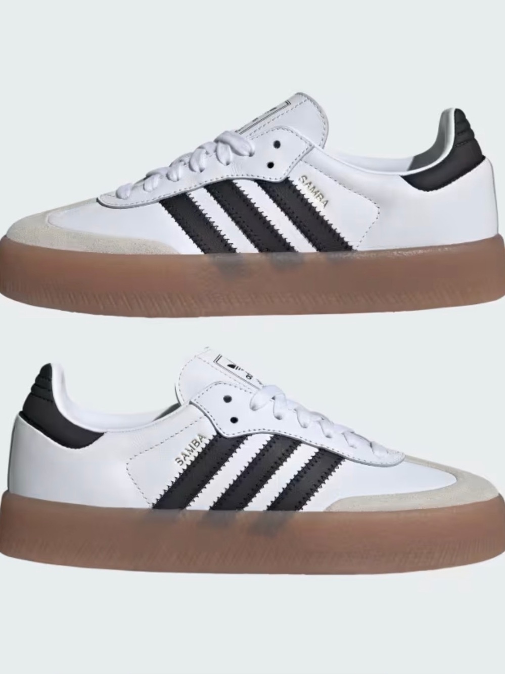 BNWT! adidas Sambae Platform Sneakers - White / Black / Gum - women’s size 9